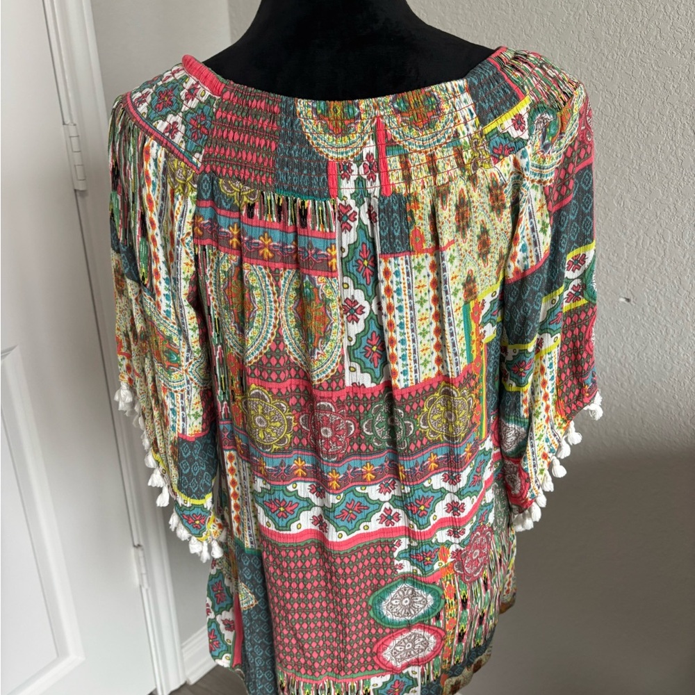Soft Surroundings Boho Patchwork Top Featuring An… - image 5
